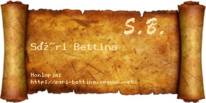 Sári Bettina névjegykártya